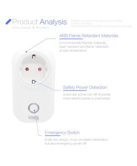 Tomada Elétrica Inteligente Wi-Fi com Controlo por Voz Alexa / Google Assistant