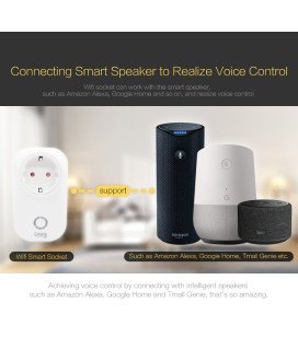 Tomada Elétrica Inteligente Wi-Fi com Controlo por Voz Alexa / Google Assistant