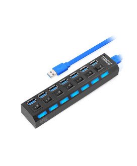 HUB USB 3.0 com 7 Portas USB e Botão ON/OFF