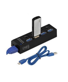 HUB USB 3.0 com 4 Portas USB e Botão ON/OFF