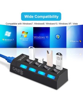 HUB USB 3.0 com 4 Portas USB e Botão ON/OFF