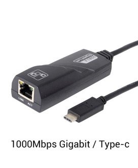 Cabo Adaptador Tipo-C 3.0 para RJ45 Gigabit Lan