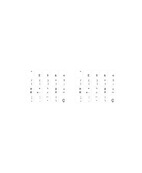 Kits de Teclas Autocolantes 14*14, 2 em 1 Transparente, com Carateres Portugueses para Teclado