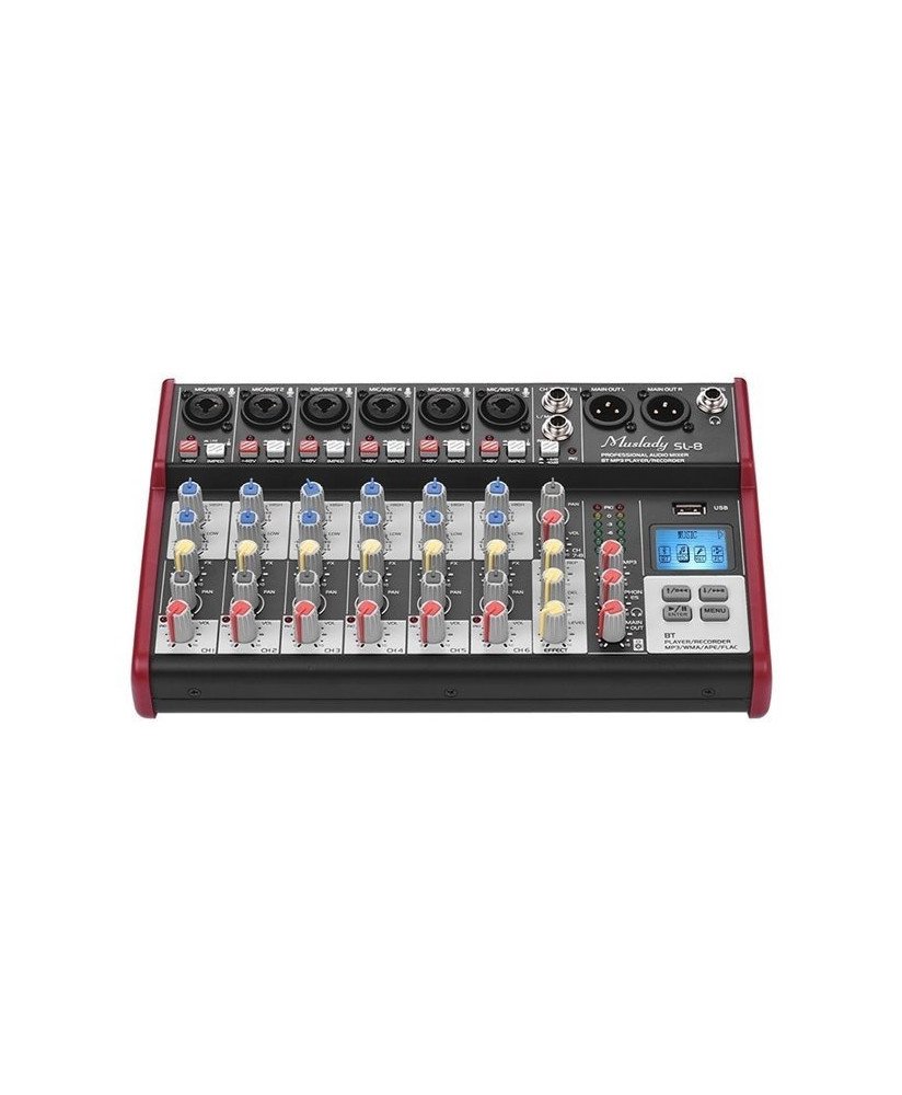 Mesa de Mistura (de som) de 8 canais, com Porta USB e Bluetooth