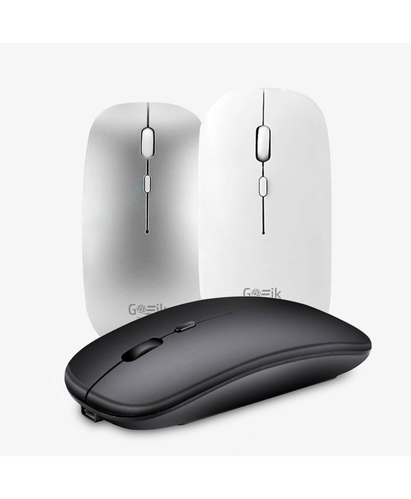 Rato Recarregável Bluetooth 5.0 + 2.4Ghz com Pen USB, Silencioso