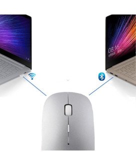 Rato Recarregável Bluetooth 5.0 + 2.4Ghz com Pen USB, Silencioso