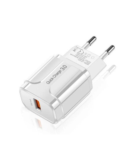Carregador 18W 3.0 USB 5V 3A - Carregamento Rápido