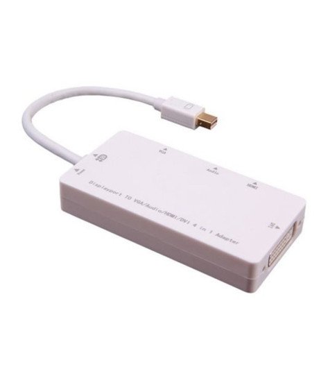 Cabo Adaptador Mini DisplayPort para Áudio, HDMI, DVI e VGA (usb para alimentação) - Branco