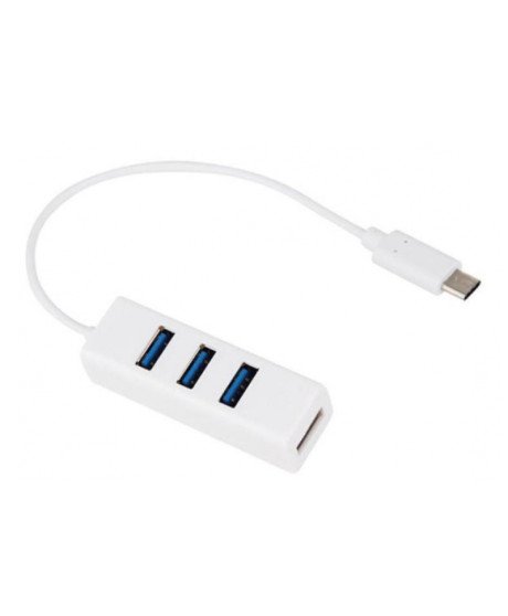 HUB USB Tipo-C com 4 Portas USB 3.0 - Branco