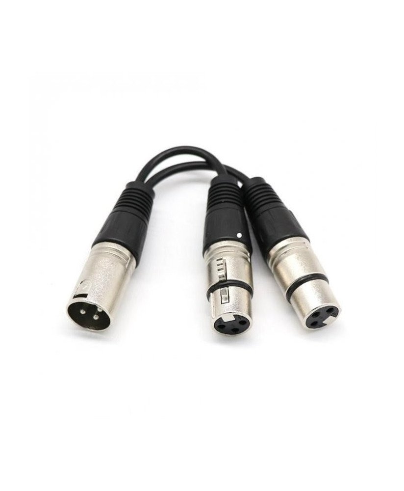Cabo XLR Splitter 3 pinos - 2 Fêmeas para 1 macho