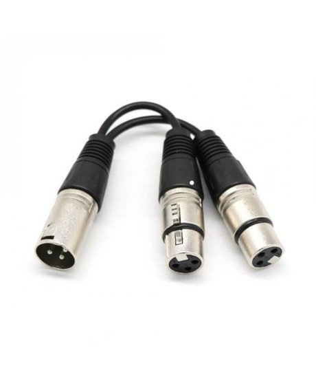 Cabo XLR Splitter 3 pinos - 2 Fêmeas para 1 macho