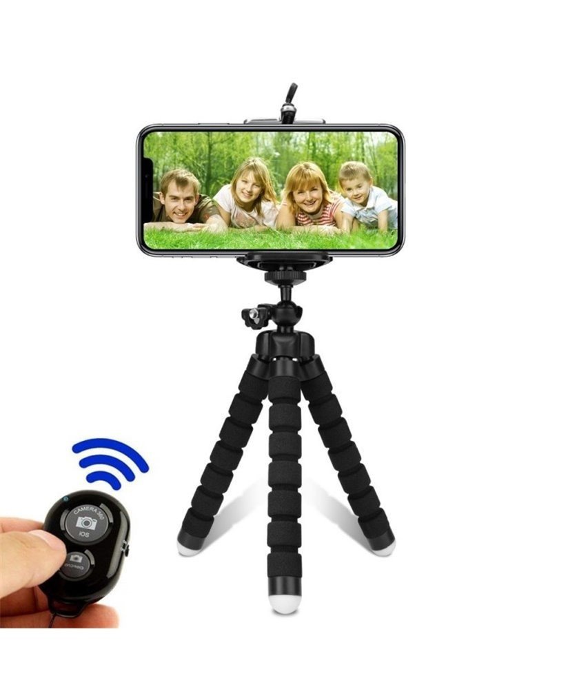 Tripé de Telemóvel para Selfie, com Controlo Remoto Bluetooth