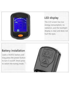 Afinador Sintonizador Digital de Tipo Elétrico de Alta Sensibilidade Rotativo com Clipe