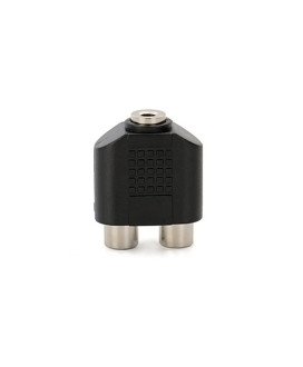 Adaptador de Áudio 2* RCA Fêmea para Jack 3.5mm Stéreo Fêmea