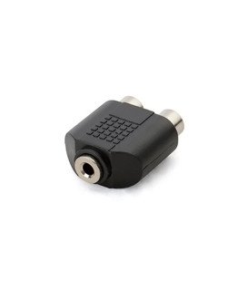 Adaptador de Áudio 2* RCA Fêmea para Jack 3.5mm Stéreo Fêmea