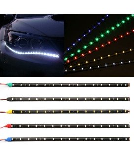 Tira de Led Adesiva e Flexível SMD3528 de 12V, Amarelo