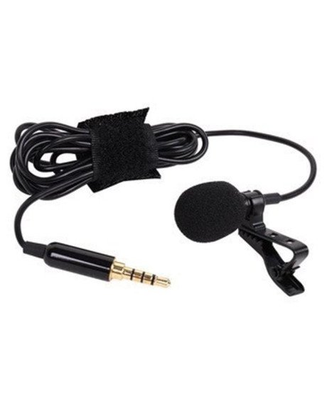 Microfone de Lapela com Mola - Microfone para Entrevista para iOS e Android