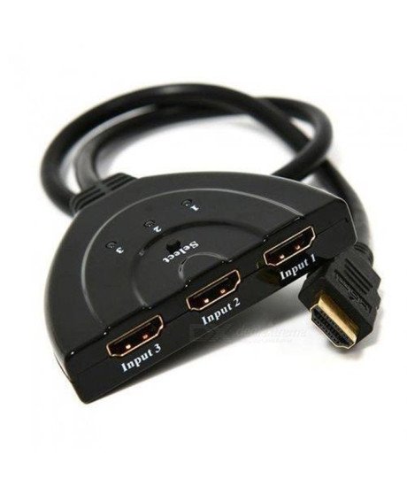 Cabo Adaptador HDMI Switch 3* HDMI para 1* HDMI, com seletor