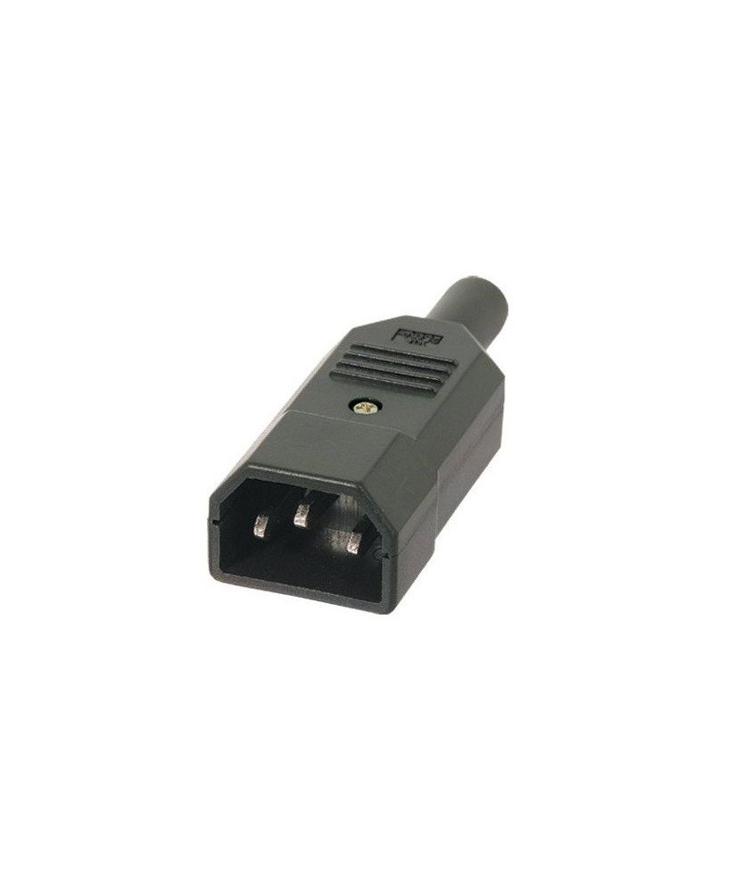 Ficha Terminal C13 PC - 3 pinos 180º - Preta