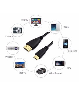 Cabo Mini HDMI para HDMI, de 2 metros