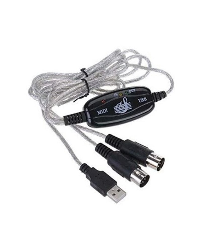 Cabo Interface Midi In/Out para USB