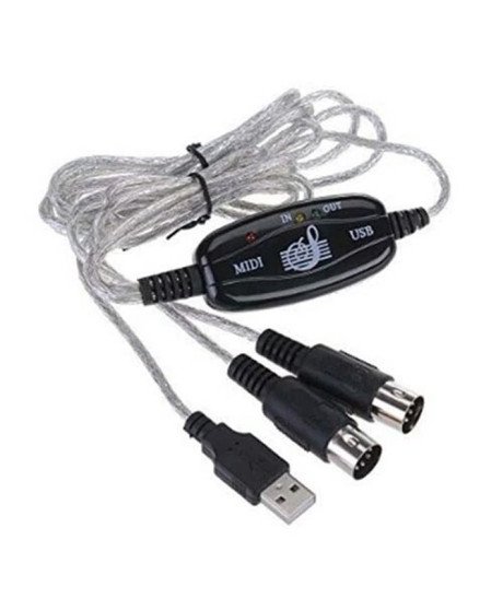 Cabo Interface Midi In/Out para USB