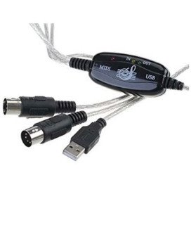 Cabo Interface Midi In/Out para USB
