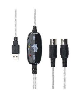 Cabo Interface Midi In/Out para USB