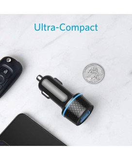 Carregador de Isqueiro de 15W com Carregamento Rápido, 1* Porta USB + 1* Porta Tipo-C - Goeik