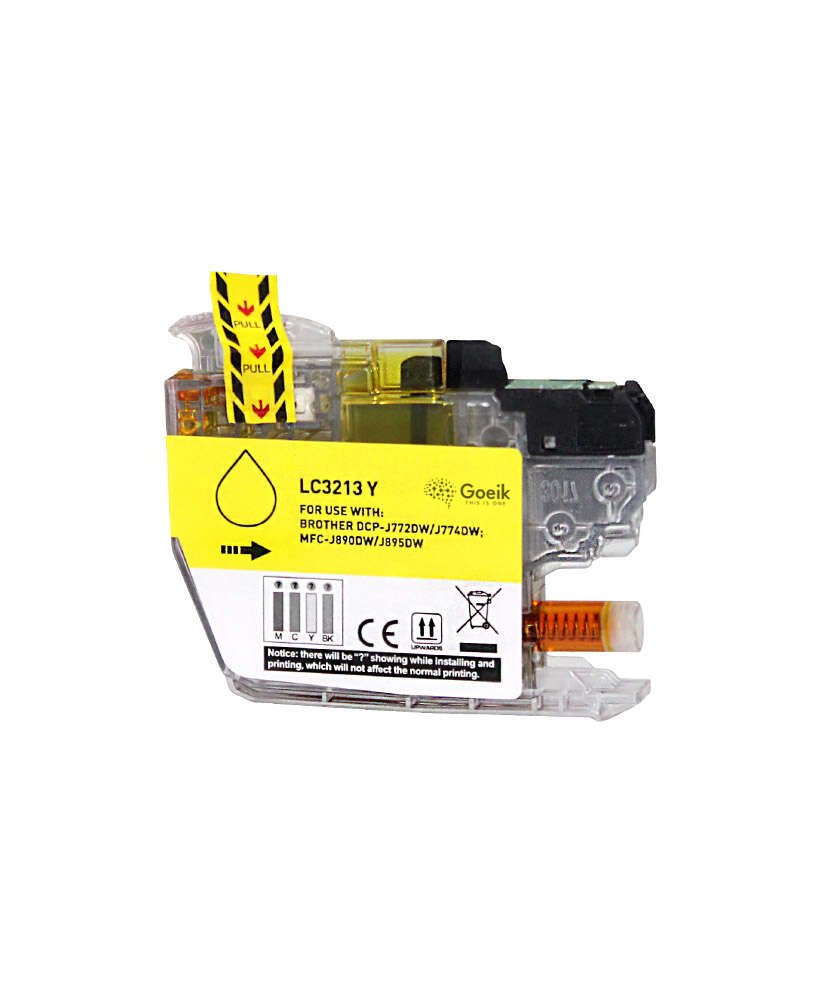 Tinteiro Brother LC3213/LC3211 - Amarelo - Compatível