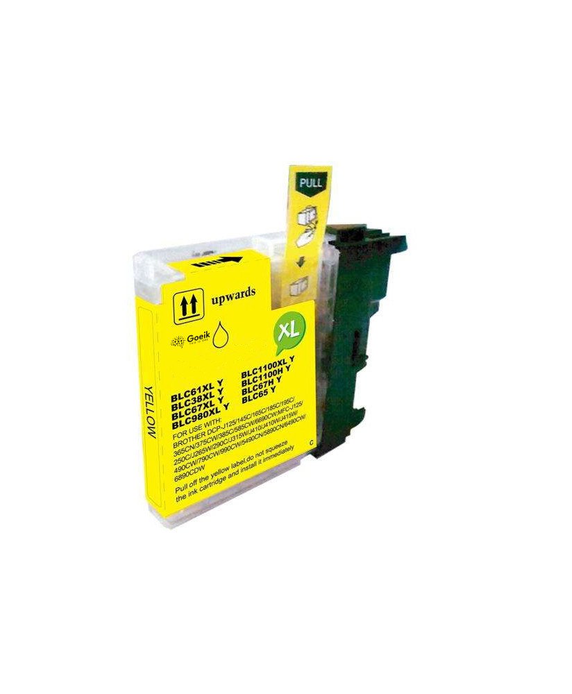 Tinteiro Brother LC980XL/LC1100XL/LC985XL - Amarelo - Compatível