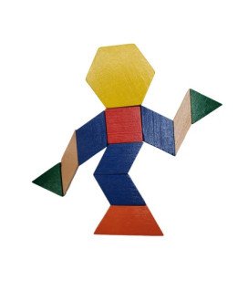 Brinquedo de Blocos Geométricos Educativo - Pattern Blocks - 60 Peças