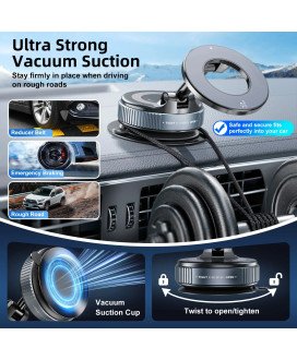 Suporte de telemóvel magnético de ventosa, a vácuo, com rotação até 360º e design circular