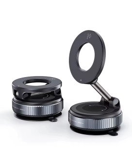 Suporte de telemóvel magnético de ventosa, a vácuo, com rotação até 360º e design circular