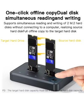 Docking Station para clonagem de disco SSD M.2 NVME, com Cabo USB Tipo-C de 20Gbps - Meetiger by Goeik