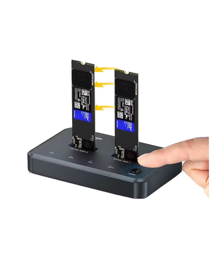 Docking Station para clonagem de disco SSD M.2 NVME, com Cabo USB Tipo-C de 20Gbps - Meetiger by Goeik